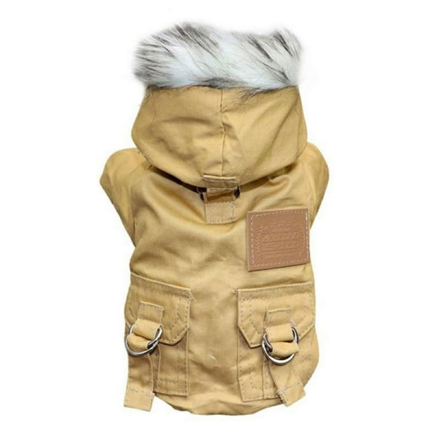 YOPTOP Manteau d'Hiver Épaissi pour Animaux, Vêtement d'Extérieur pour la Randonnée, la Course et l'Exercice par Temps Froid, Veste à Capuche à Manches Longues pour Chien, Vêtements Chauds pour Chien, Kaki m, Kaki, G