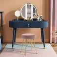 thumbnail image 4 of Duhome Velvet Vanity Makeup Stools Tufted Footstool Bench Small Side Chairs With Gold Legs for Livingroom Bedroom Entryway Salmon Pink, 4 of 8