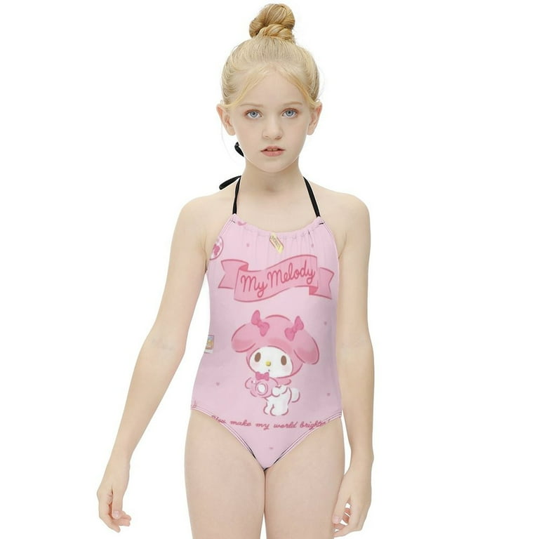 My Melody Girls One Piece Swimsuit Quick Dry Swimwear Print