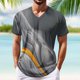 thumbnail image 2 of Summer Men's Popular T-shirt Printed V-neck Short Sleeved T-shirt XL, 2 of 5