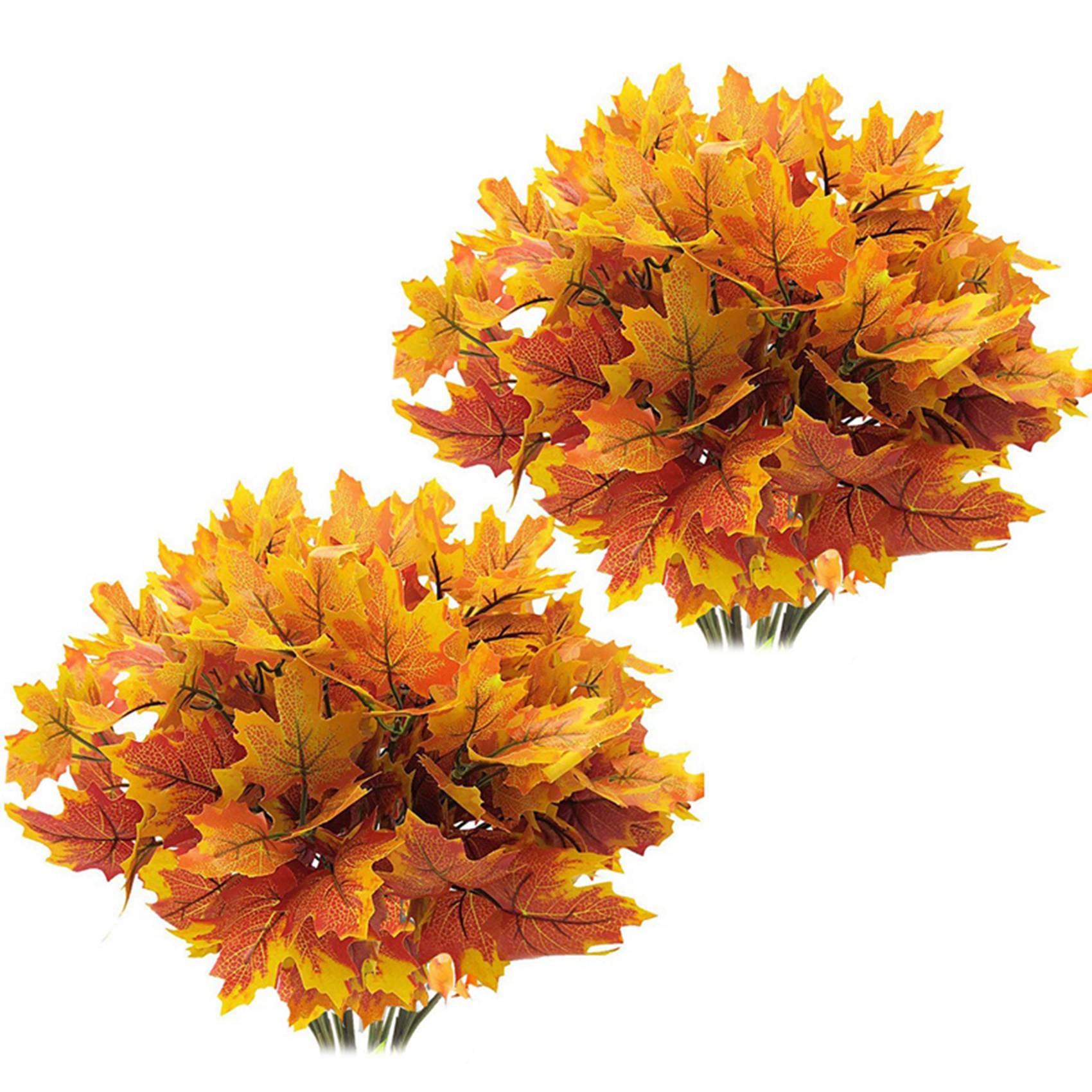 Artificial Maple Leaves Branches Autumn Leaves 10 Bundles Fall Decorations Outdoor UV Resistant