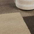 thumbnail image 4 of BNM Modern Color Block Indoor Area Rug, Beige, 5' x 5', 4 of 5