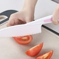 thumbnail image 2 of Fruits Slicer Plastic Kids Vegetable Cakes Cutlery Bread Lettuce Salad Cooking Tableware, Pink, 3Pcs, 2 of 6