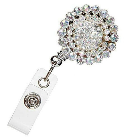 ID AVENUE Retractable Badge Holder 32" Badge Reels Retractable for Office Workers Teachers Students Nurses with 360° Swivel Alligator Clip Cute Badge Reel (Brilliant)