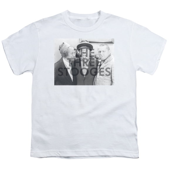 Three Stooges Cutoff S/S Youth 18/1 T-Shirt White