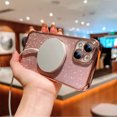thumbnail image 4 of Magnetic Case for iPhone 15 Plus, [Compatible with MagSafe] Non-Yellowing Glitter Shining Paper Clear Case for Women Girls, Rugged Shockproof Protection Phone Cover for iPhone 15 Plus, Pink, 4 of 8