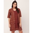 thumbnail image 2 of Moomaya Sleepwear, 2 Pcs Cotton Night Dress For Women, Sleeveless Dress & Shrug Set, 2 of 9