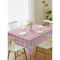 thumbnail image 4 of Pink Tablecloth Rectangle Table Cloth 52x70 , Waterproof Tablecloth Outdoor Table Cloth, Grid Checkered Plaid Gingham Lattice Trellis Washable Table Cover for Kitchen Dining Party, 4 of 8