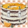 thumbnail image 1 of Metal Light Switch Wall Plate Outlet Cover (Layered Vanilla Frosting Chocolate Orange Lemon Cake - Double Toggle), 1 of 2