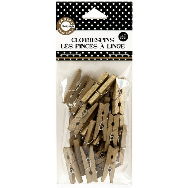 Mini Clothespins 1" 25/PkgGold