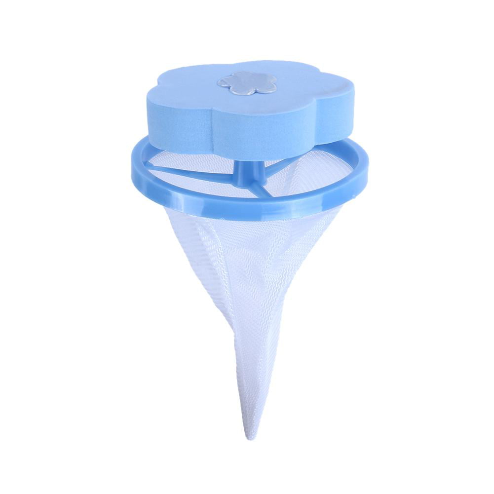 Blue Flower Washing Machine Hair Removal Clean Net Bag Floating Filter 