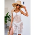 thumbnail image 7 of PARMPH Women's Swimwear Cover Ups Crochet Bathing Suit Cover Ups for Swimwear Women, Beach Bikini Cover Up Dress, White L, 7 of 7
