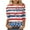 2025-004 Red, variant on Women Vintage Tops 3/4 Short Sleeve Patriotic T-Shirt Britain and USA Pride T-Shirt Red,S