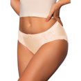 thumbnail image 4 of Unique Bargains Women's Satin Mid-Rised Comfortable Brief Lace Trim Breathable Bikini Underwears Beige M, 4 of 4