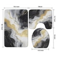 thumbnail image 3 of Black Marble Gold Line Pattern Bathroom Rugs Sets 3 Piece,Toilet Cover Set,Absorbent Non Slip Bathroom Mats Sets with U-Shaped Contour Rug Toilet Rug Set, 3 of 5