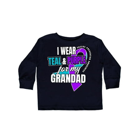 

Inktastic Suicide Prevention I Wear Teal and Purple for My Grandad Gift Toddler Boy or Toddler Girl Long Sleeve T-Shirt