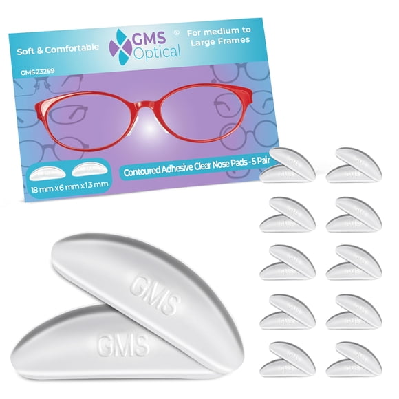 Almohadillas nasales para gafas GMS Optical, silicona extrafina de 1,3 mm (10 pares)
