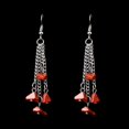 thumbnail image 1 of XmhyTop Personalized Natural Stone Earrings, Handmade Natural Crystal Stone Multi layer Chain Tassel Beaded Earrings (Red), 1 of 3