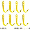 thumbnail image 2 of Wall Hooks, Yellow Wrought Iron Heavy Duty, 20 Pack Wall Mount Single Hangers with 40 Mounting Screws, for Closet Bedroom Bathroom Entryway Hanging Towels Coats Keys Bags Kitchen Utensils Tools Decor, 2 of 6