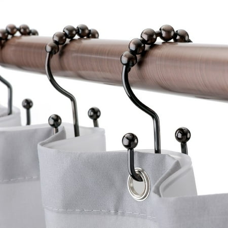 SlipX Solutions Easy Roller Double Glide Shower Hooks (12 Count)