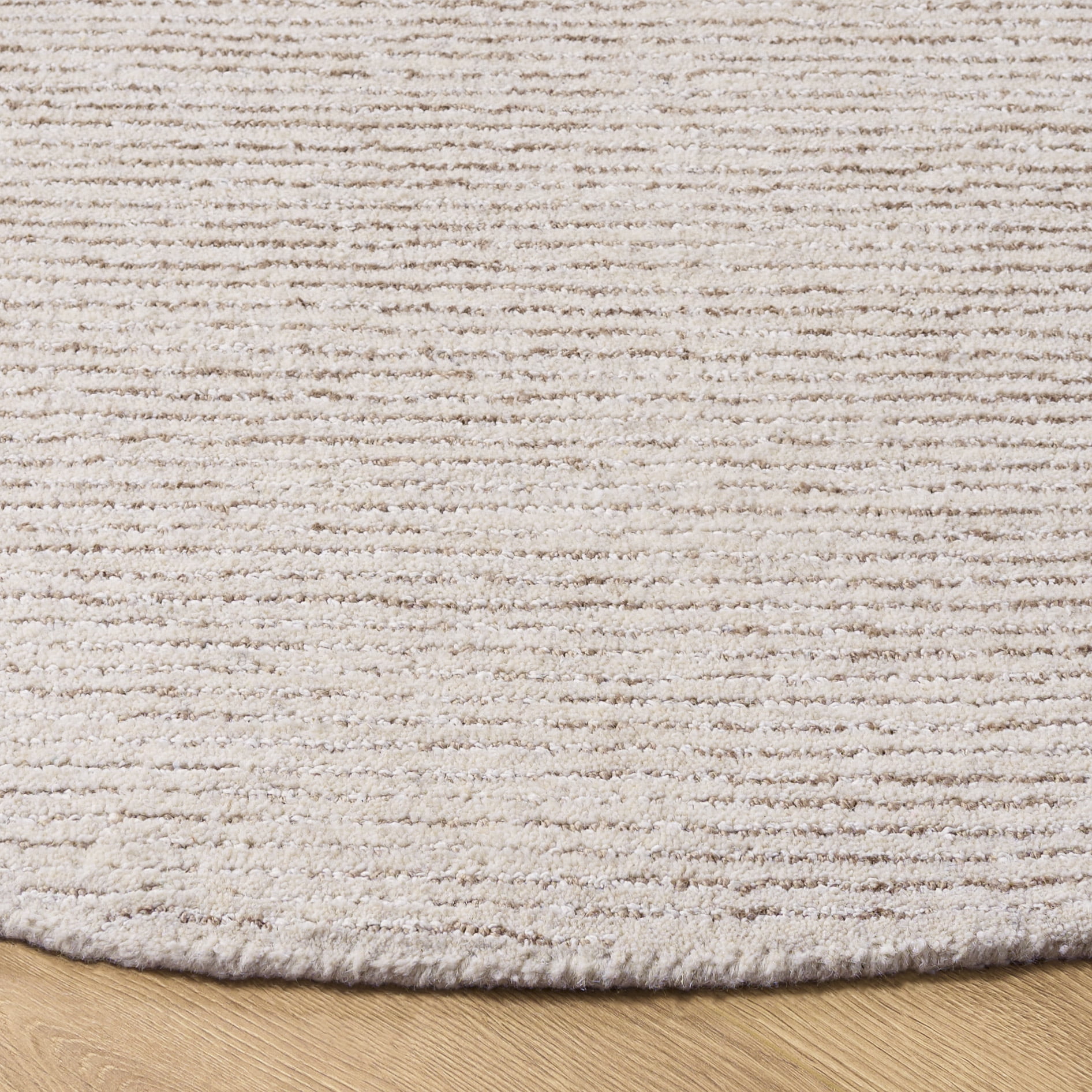 SAFAVIEH Abstract Rumen Solid Color Area Rug, Ivory/Taupe, 6' x 6' Round