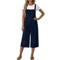 thumbnail image 5 of Stamzod Capri Jumpsuits for Women 2026 Casual Sleeveless Wide Leg Rompers with Pockets One Piece Overalls Navy XL, 5 of 6