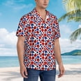 thumbnail image 3 of Fuzoiu Ladybugs Print Hawaiian Shirt for Men, Summer Beach Casual Short Sleeve Button Down Shirts, Men’s Beach Summer Shirts with Pocket,Medium, 3 of 7