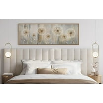 Dandelions Painting On Distressed Wood Print Poster Long Horizontal Wall Art Canvas Artwork Wall Decor Prints Painting Art Prints Picture Home Farmhouse Decoration No Frame