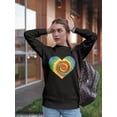 thumbnail image 2 of Colorfull Heart Design Women Sweatshirt, Female Medium, 2 of 4