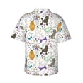 thumbnail image 3 of Daiia Colorful Poodle Dog Hawaiian Shirt for Men Gentle Cotton Regular Short Sleeve Casual-X-Large, 3 of 9
