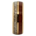 thumbnail image 3 of Metals Jewelry Real Koa Wood and Meteorite Inlay Gold Plated Inside 8mm Tungsten Carbide Wedding Band Ring Size 11, 3 of 4