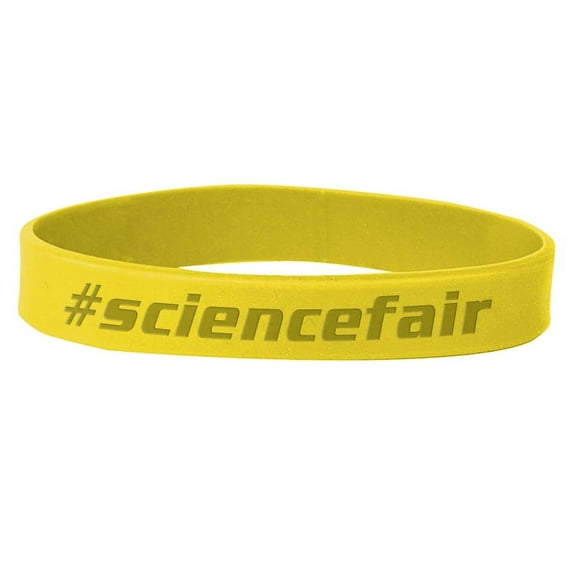 Set of 100 Wristbands - #sciencefair (Yellow)