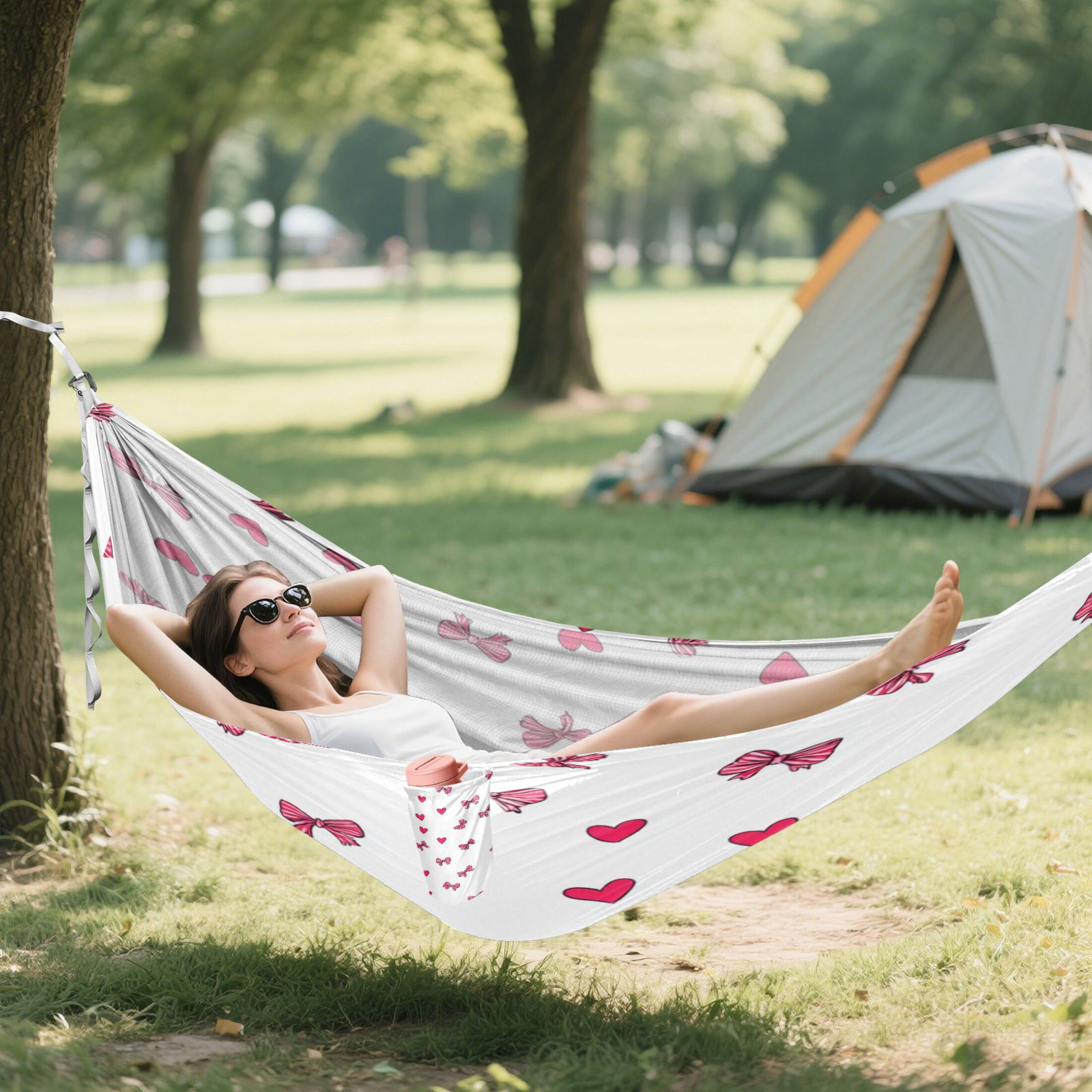 Hammock Camping Hammock Nylon Portable Hammock Travel Camping Hammock Seamless Pattern Pink