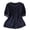 Navy, variant on Women's Embroidered Cotton Linen Shirt, Round Neck 3/4 Sleeve Button Down Casual Blouse with Fresh and Dainty Stitching, Bohemian Style Top for Spring and Summer Navy XXL