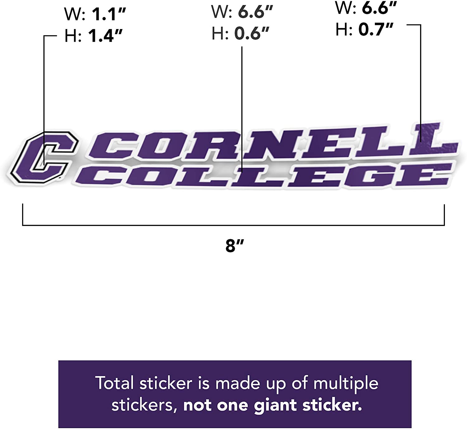 Cornell College Rams NCAA Name Logo Vinyl Decal Laptop Water Bottle Car