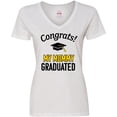 thumbnail image 3 of Inktastic Congrats My Mommy Graduated with cap Women's V-Neck T-Shirt, 3 of 5