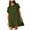 Green, variant on OSOLU Solid Color Women Cute Pleated Dresses Patchwork Casual Short Sleeve Loose Oversized Mini Dress
