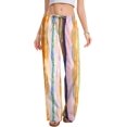 thumbnail image 3 of Women Cotton Linen Summer Palazzo Pants Drawstring Waist Wide Leg Lightweight Beach Trousers with Pockets, 3 of 10