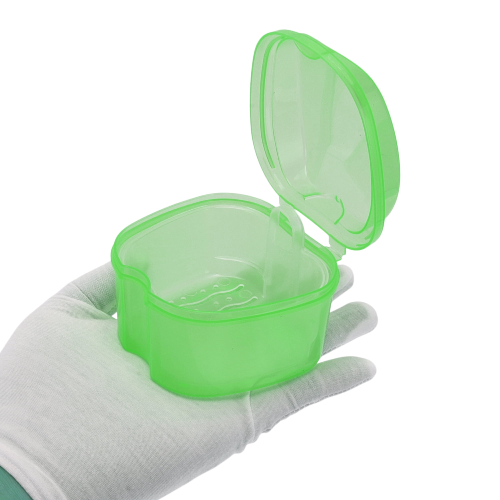 Unique Bargains Portable Braces Box with Strainer 1 Pc Clear, Green