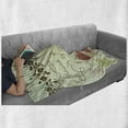 thumbnail image 6 of Hipster Soft Flannel Fleece Throw Blanket, Vintage French Style Doodle Words Shabby Colors Classical Motifs, Cozy Plush for Indoor and Outdoor Use, 50" x 60", Pale Green Chocolate, by Ambesonne, 6 of 6