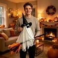 thumbnail image 5 of Halloween Ghost Riding Broom Decoration, Hanging Witch Hat Ghost Decor with Broomstick Design Lightweight Structure And Easy Suspension, Festive Decoration, Spooky Halloween Decorations, 5 of 5