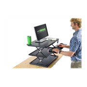 CHANGEdesk Adjustable Standing Desk Converter with Wide Platform and Smooth Height Adjustment, Black (cdm-b)