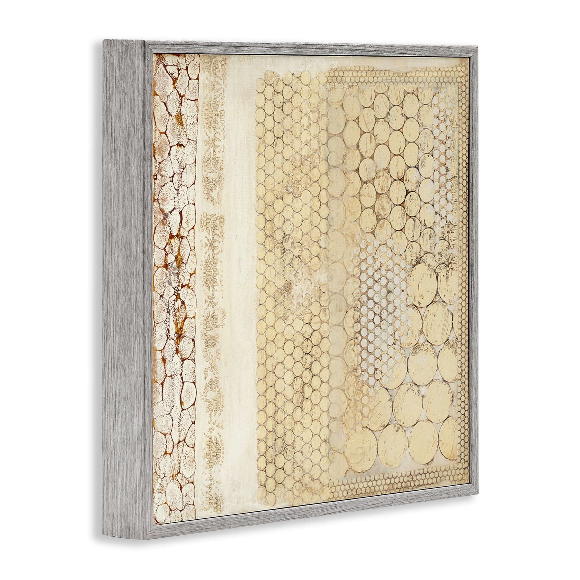 Stupell Industries Rustic Country Geometric Abstract Painting Gray Framed Art Print Wall Art, 17 x 17