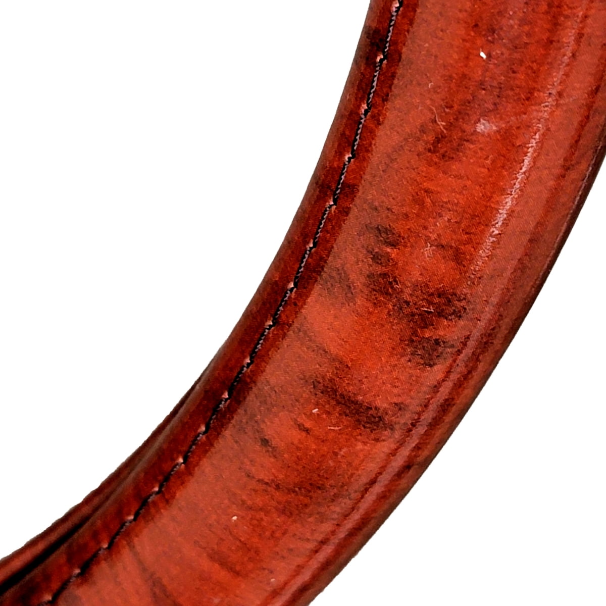 18" Large Steering Wheel Cover Peterbilt Freightliner Big Rig Trucks – Dark Wood Grain Soft Leather Grip and Air Freshener