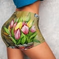 thumbnail image 4 of Qekee Watercolor Canary Bird Women Workout Shorts, Sports shorts, Scrunch Butt Lifting Gym Shorts, Breathable Soft - Small, 4 of 9