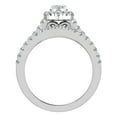 thumbnail image 3 of Marquise Cut Diamond Halo Wedding Ring Set w/ Enhancer Bands 1.55 CT 18K White Gold (G,VS), 3 of 5