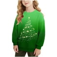 thumbnail image 3 of MKOSPLRT Xmas Tree Pullover Sweatshirts Kids 1-15Y Ugly Christmas Crew Neck Long Sleeve Sweatshirts Gradient Pullover Tops, 3 of 8