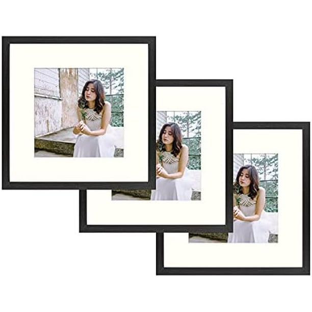 , 12X12 Picture Frame With Mats For 8X8 Photos, Black Color Frames For
