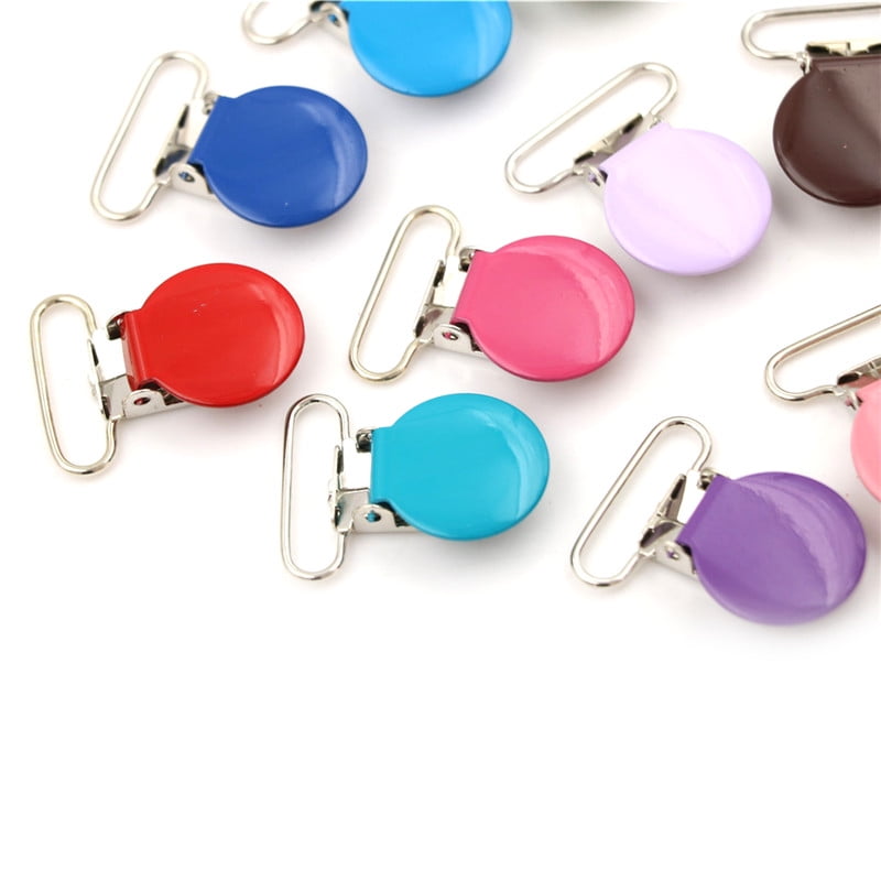 10x Mixed Color Infant Baby Metal Clips Pacifier Holders Alloy Suspender Hook  O 