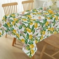 thumbnail image 6 of Summer Lemon Flower Tablecloth 60x120 inches Polyester Rectangle, Spillproof Washable Reusable Table Cloth for Dining Room, Farmhouse, Picnic, Outdoor, Kitchen Table Décor, 6 of 7